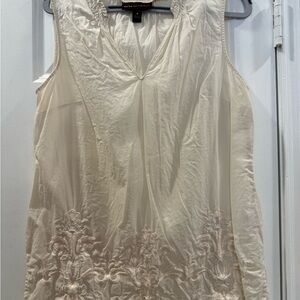 Dana Buchman Cream Blouse with Ruched Details